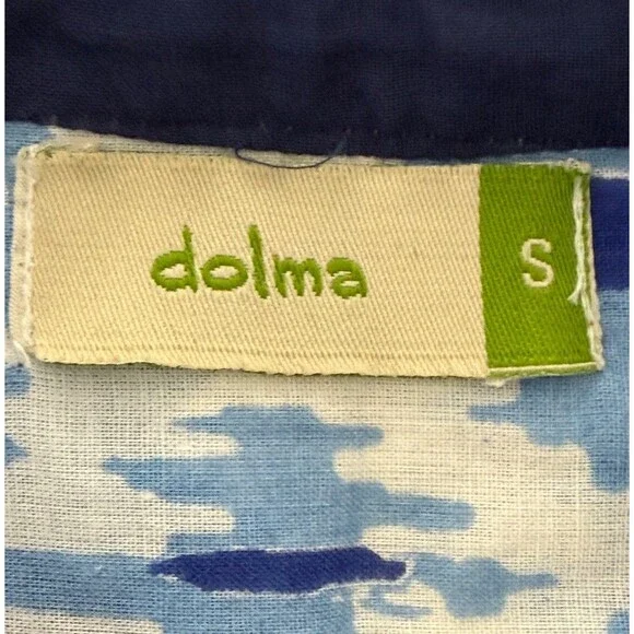 Dolma Women's Cotton Amelia Tunic Dress Blue Geometric Print Lightweight Small - Picture 9 of 11